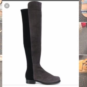 Never worn knee high grey boots